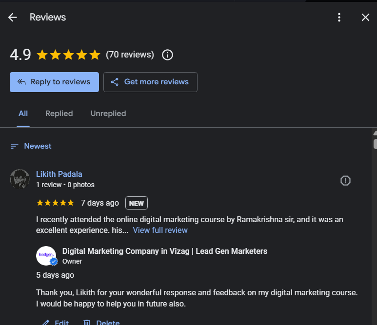 GMB Reviews for local business growth